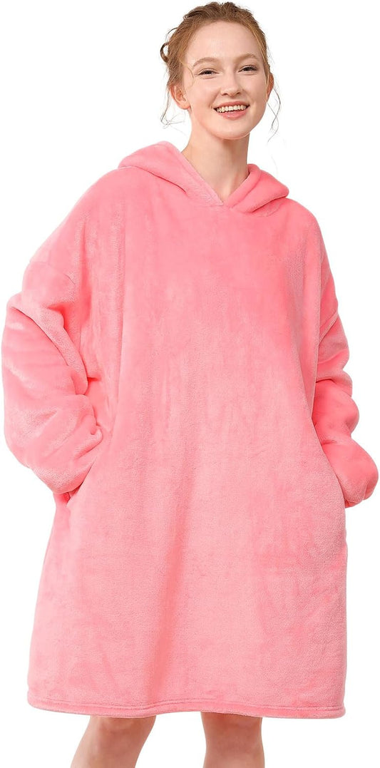 Blanket Hoodie,Oversized Wearable Sherpa Fleece Blanket Sweatshirt,Super Soft Warm Cozy with Giant Pocket,Gifts for Women Men Adults Teenagers Kids, One Size Fits All