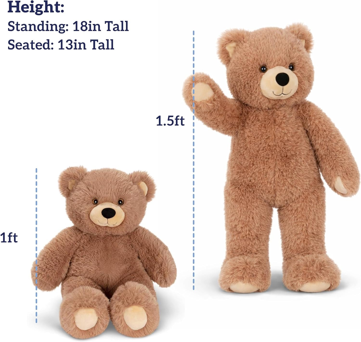 Cuddly Soft - Brown Bear Stuffed Animal, Oh so Soft, 18 Inch