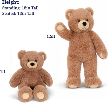 Cuddly Soft - Brown Bear Stuffed Animal, Oh so Soft, 18 Inch