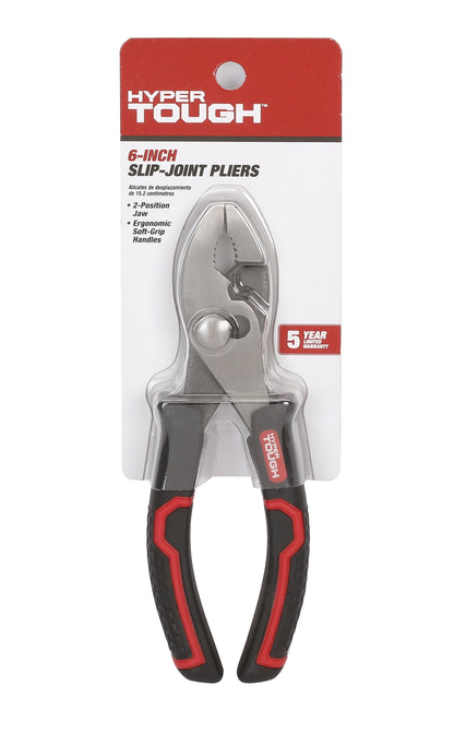 6" Standard Slip Joint Pliers , Ergonomic Handle, 2-Position Jaw