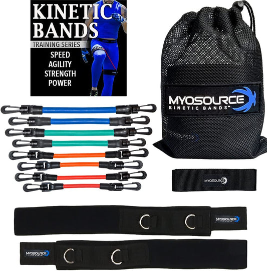 - Speed Agility Exercise Fitness Strength Leg Resistance Bands - Includes Stretching Strap and Digital Training Series – 3 Kit Levels – Youth, Intermediate, and Advanced Athletes