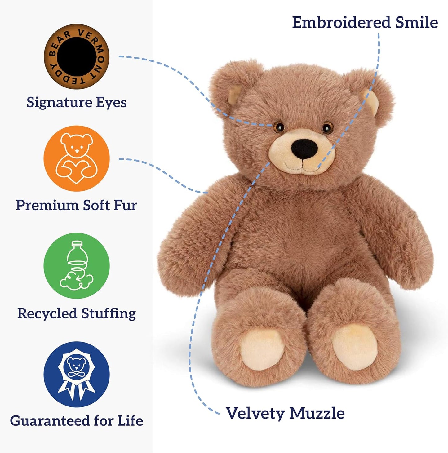 Cuddly Soft - Brown Bear Stuffed Animal, Oh so Soft, 18 Inch